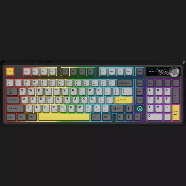 Клавіатура Ajazz AK980 V2 Gift Switch V2 (Black/Gray/Yellow) (UA)