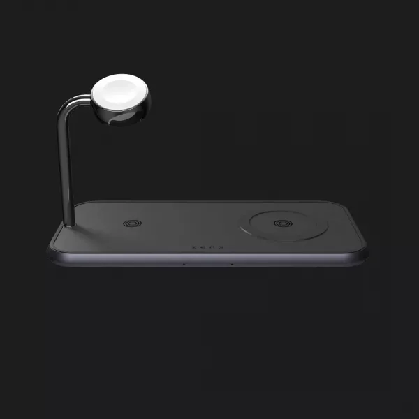 Беспровідна зарядка Zens Dual + Watch Aluminium Wireless Charger (Black) (ZEDC05BM/00)