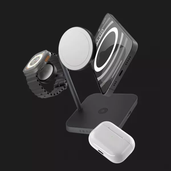 Безпровідна зарядка Zens 4-in-1 MagSafe + Watch Wireless Charging Station (ZEAPDC01/00) (Black)