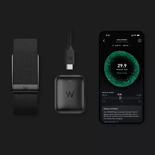 Фітнес-браслет WHOOP 5.0 Peak Obsidian SuperKnit 12-Month Membership (973-004-000)